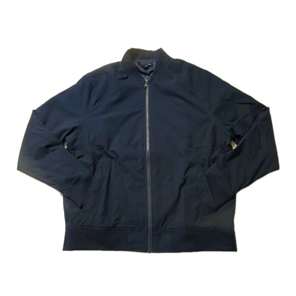 Banana Republic Men's L Bomber Jacket Moisture Resistant Logo Zip Blue NWT - Picture 9 of 14